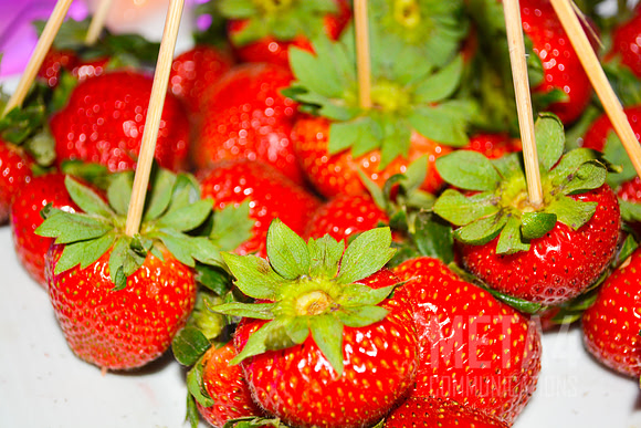 Fresh strawberries on a stick