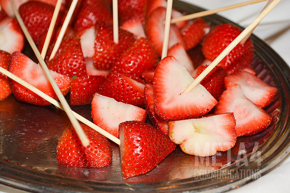 Fresh strawberries on a stick