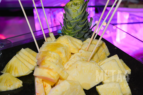 Fresh pineapple on a stick