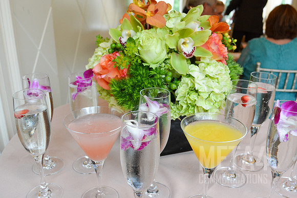 Fresh Floral Bouquet with Colorful Frozen Beverages