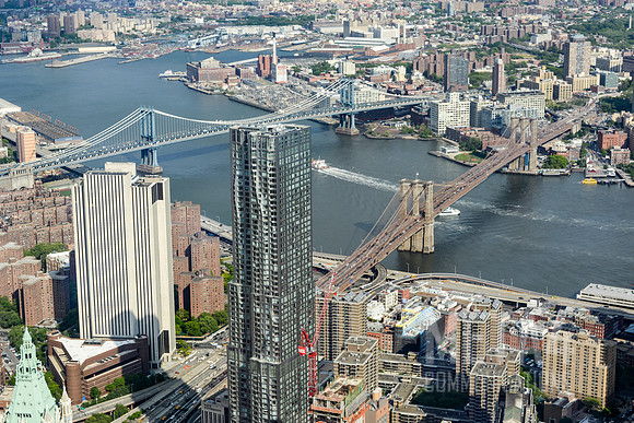 Aerial Photo of Brooklyn Bridge and Manhattan Bridge.