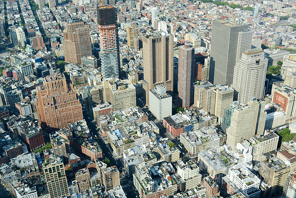 Aerial photo of New York City Office buildings