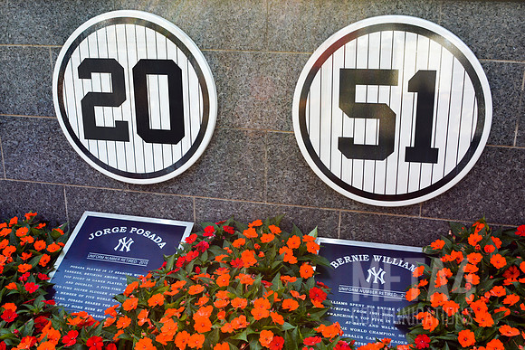 Jorge Posada and Bernie Williams Retired Numbers | Monument Park Yankee Stadium