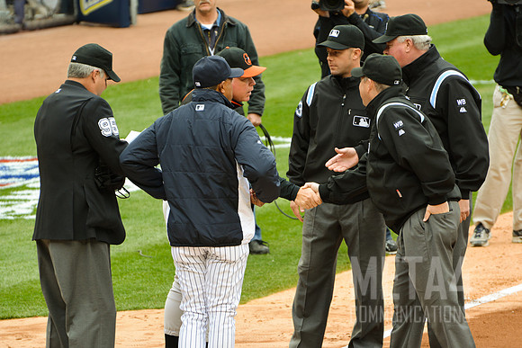 Opening Day at Yankee Stadium 2014 | Exchange of Lineup Cards