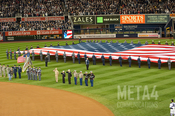 2009 World Series | Game 1 National Anthem Flag Display
