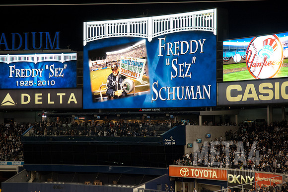 2010 ALCS Game 3 | Yankees Honor Freddy "Sez" Schuman - Fan Icon