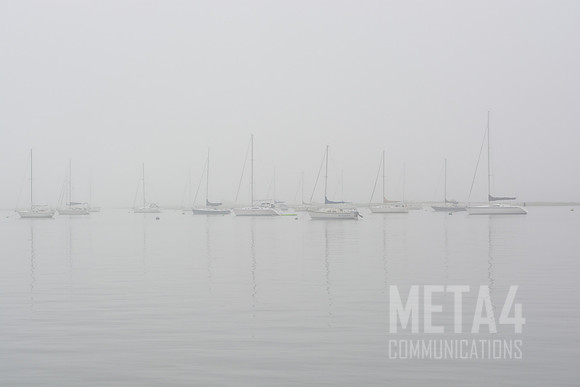 Sailboats Moored in the Fog | Long Island Sound