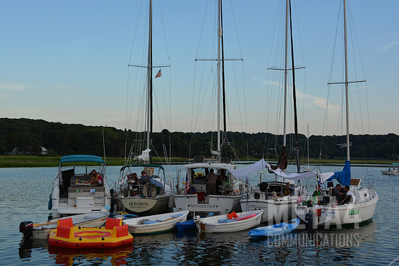 Harbor Raft Up at Dusk
