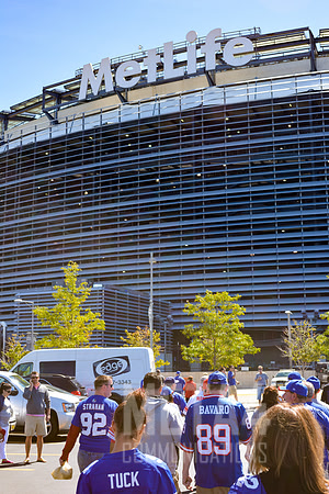 NY Giants Fans Entering MetLife Stadium on Game Day