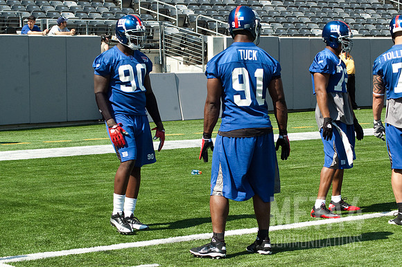 NY Giants' DE Jason Pierre-Paul and LB Justin Tuck | NY Giants' 2010 Mini-Camp