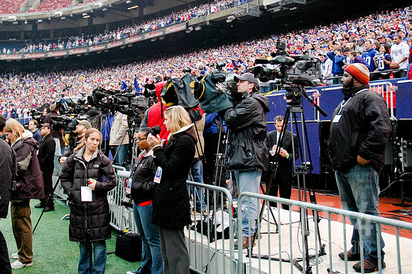 Network Television Coverage and Giants Fans | Super Bowl XLII Celebration at Giants Stadium