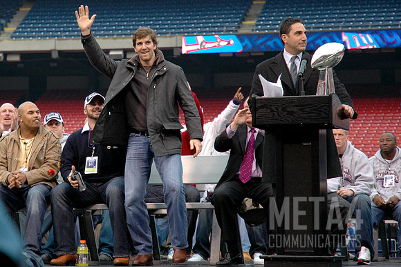 Eli Manning Introduced! | Super Bowl XLII Celebration at Giants Stadium