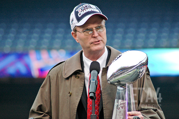 Giants Owner John Mara with Super Bowl Trophy | Super Bowl XLII Celebration at Giants Stadium