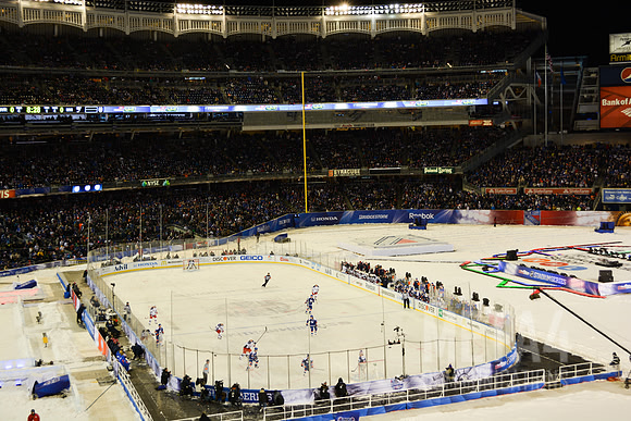 Wide View of Game Action  | NHL Stadium Series at Yankee Stadium