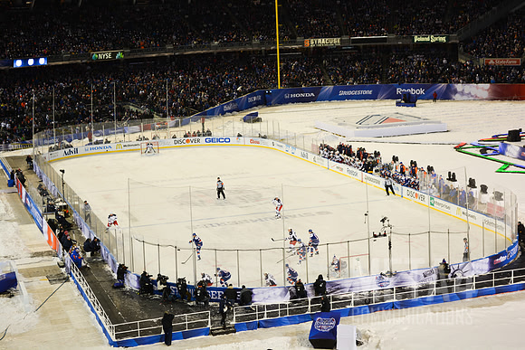 Wide View of Game Action  | NHL Stadium Series at Yankee Stadium