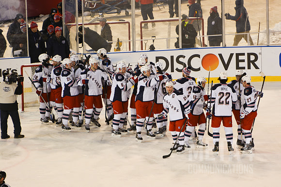 Rangers Celebrate a Victory | NHL Stadium Series at Yankee Stadium