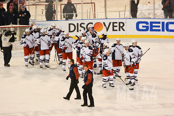 Rangers Celebrate a Victory | NHL Stadium Series at Yankee Stadium
